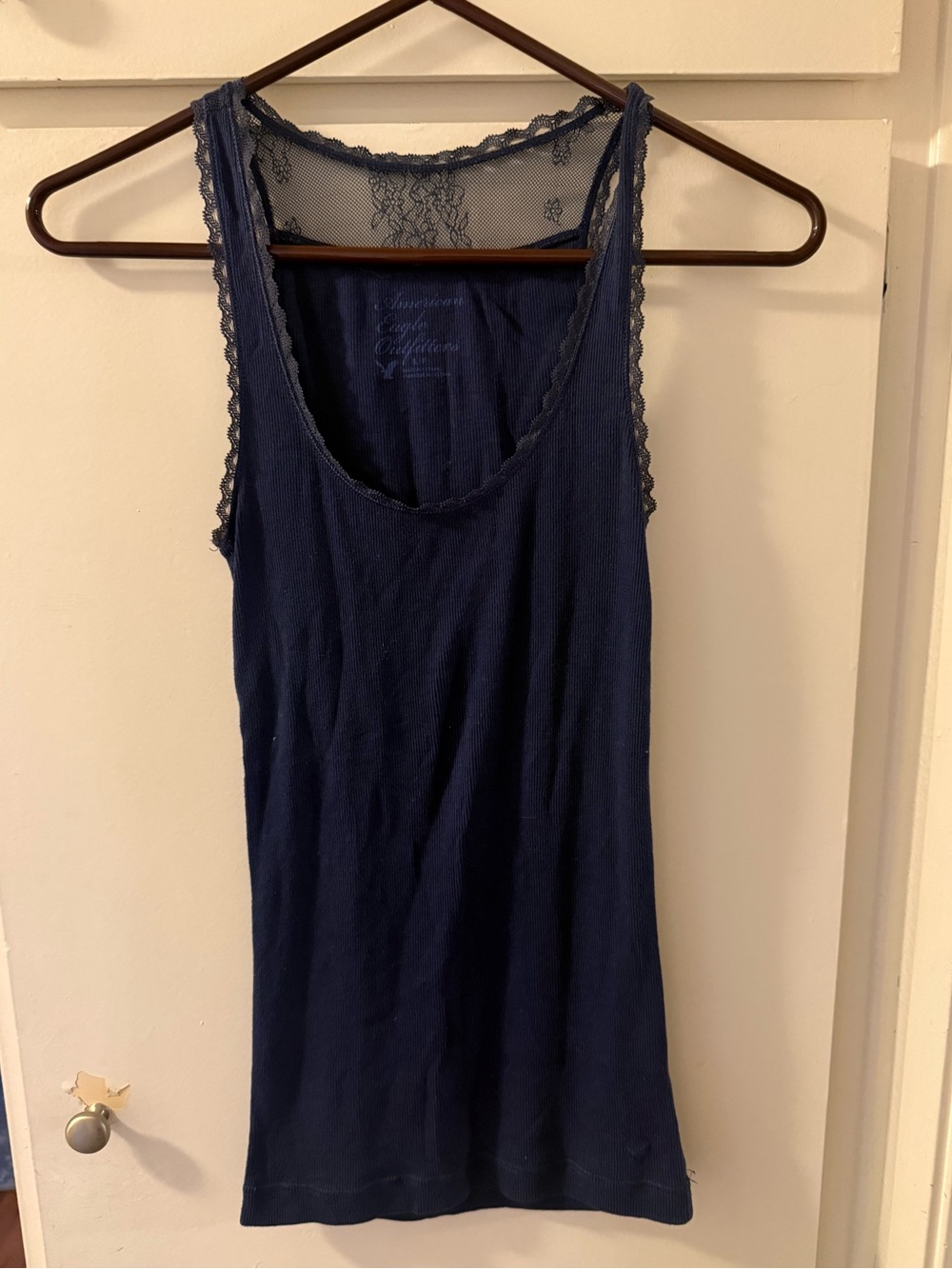 American Eagle Outfitters lace y2k 2000s ribbed knit tank
